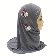 Toddler Girls Bandana Arab Hat Six Flowers