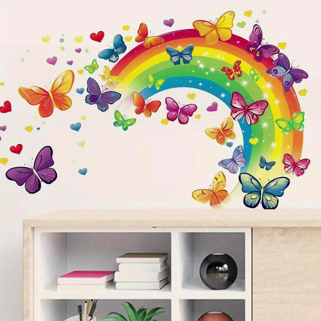 Rainbow Arch Butterfly Heart Star Wall Decal Sticker