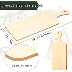 Set of 6 Mini Wooden Cutting Boards with Handles 9.4 x 3.5 Inches