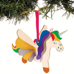 Unfinished Wood Crafts Blank Wood Unicorn Pendant DIY Painting Pony Set