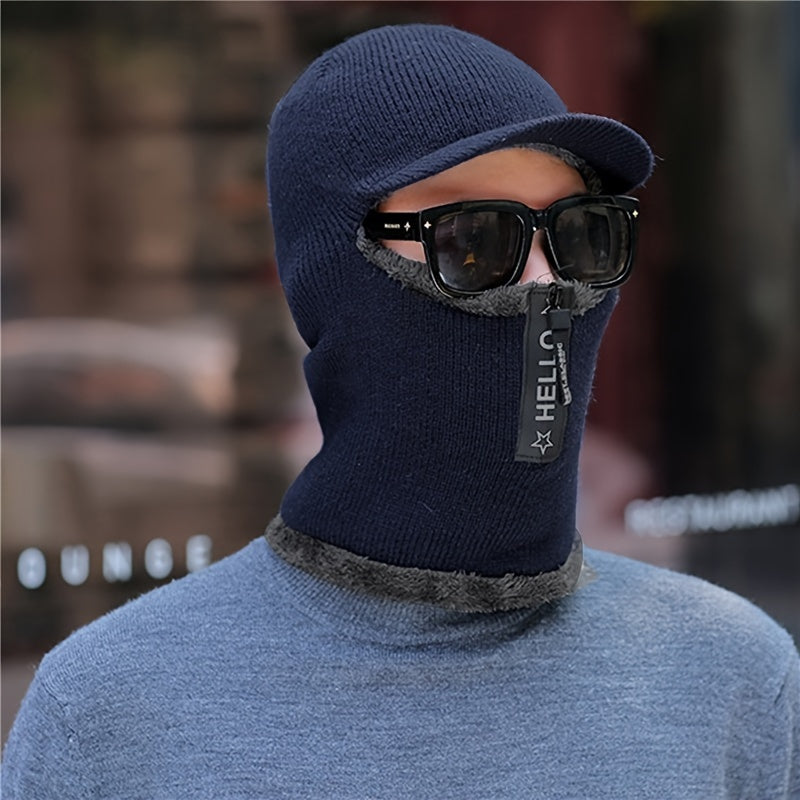Warm Knitted Hat Cycling Woolen Hat Neck Gaiter