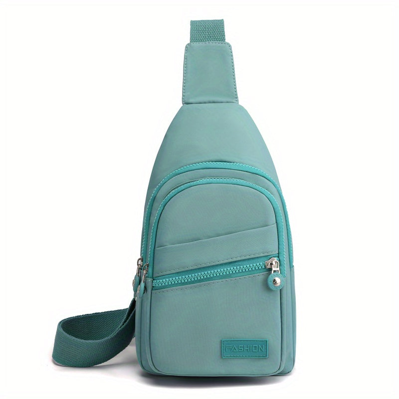 Nylon Single Zipper Chest Bag Casual Sling Bag
