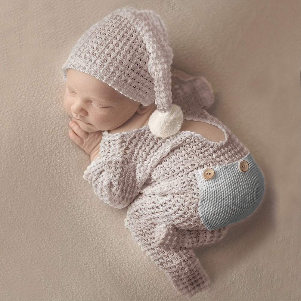 Cute Newborn Photography Outfit - Bodysuit & Knitted Suit