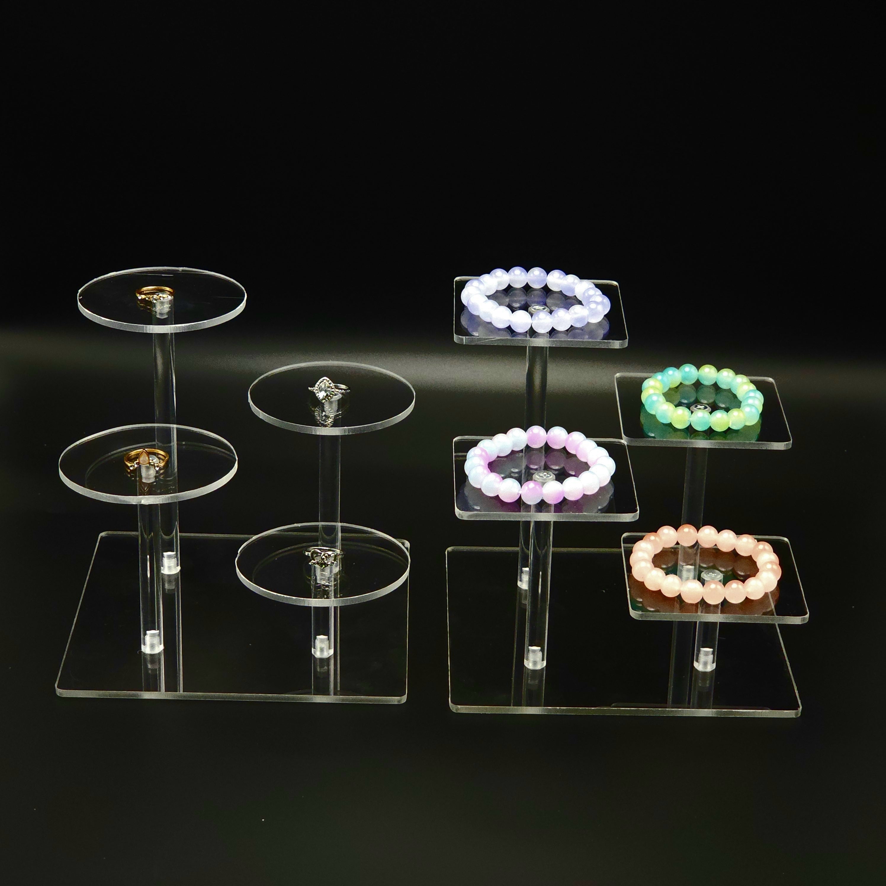 Acrylic Clear Display Rack 4 Compartments Jewelry Cosmetic Storage Holder