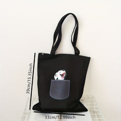 Dog Print Canvas Bag Eco friendly Shopping Bag