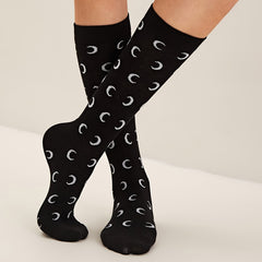 Moon Pattern Leg Socks Women's Socks