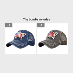 Embroidered American Flag Baseball Cap Duck Tongue Mesh Sunshade Net Cap