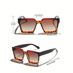 Block Frame Sunglasses Casual Gradient Lens UV400 Clear Lens