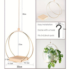 Iron Ring Flower Wreath Wall Hanging Flower Pot