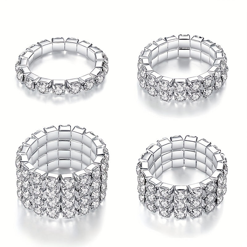 Men's Elastic Ring with Artificial Diamond