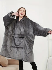  Sherpa Blanket Top Women's Fleece Wearable Lounge Casual
