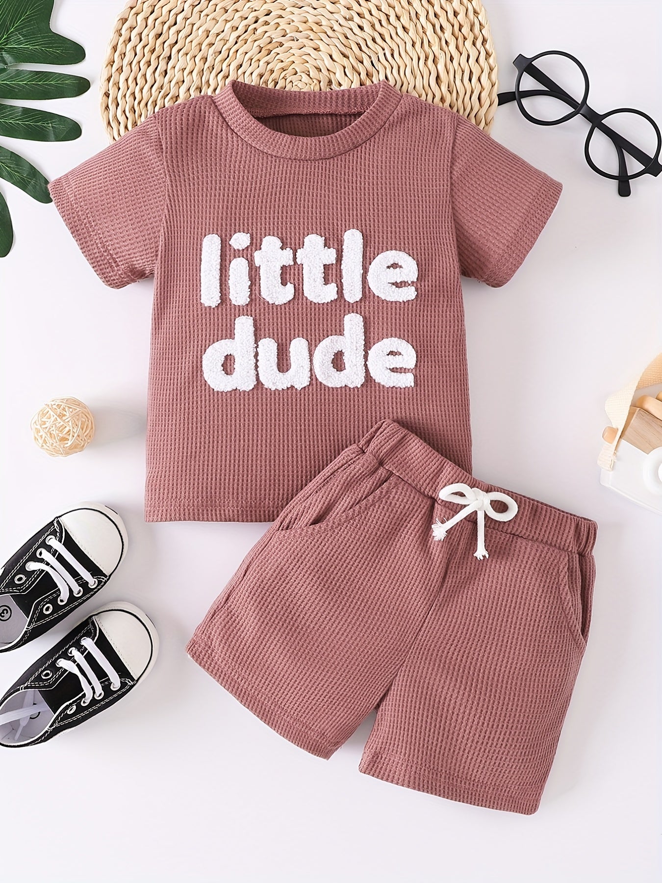 Baby Boys Little Dude T shirt & Shorts Set Summer Clothes
