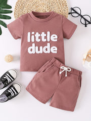 Baby Boys Little Dude T shirt & Shorts Set Summer Clothes