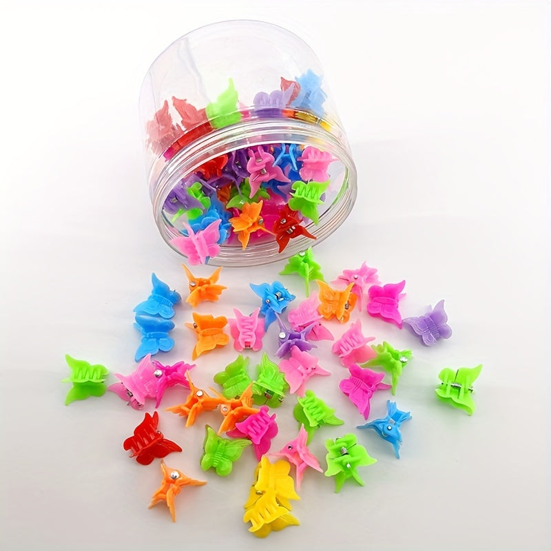 80pcs Small Hair Claw Angle Butterfly Plastic Hair Clip for Girls