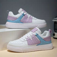 Women's Block Round Toe Skate Shoes Lightweight Comfortable Sneakers