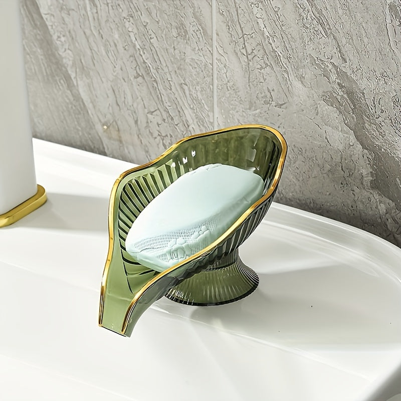 Creative Plastic Soap Dish Self Draining Soap Holder Bathroom Soap Rack