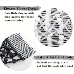 Vintage Beaded Hair Comb Clips for Women Girls