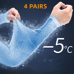 4 Pairs Set Unisex Summer Ice Sleeves Sun Protection Arm Guards Four Colors