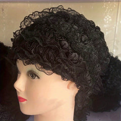 Lace Ruffles Turban Cap Head Wrap Bonnet Solid Chemo Hats