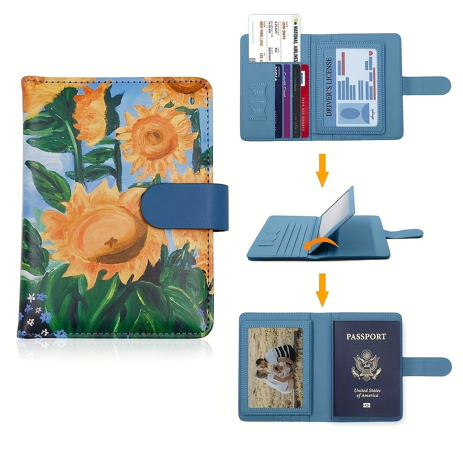 Floral Passport Holder Credit Cards Holder Waterproof Document Travel Accessorie