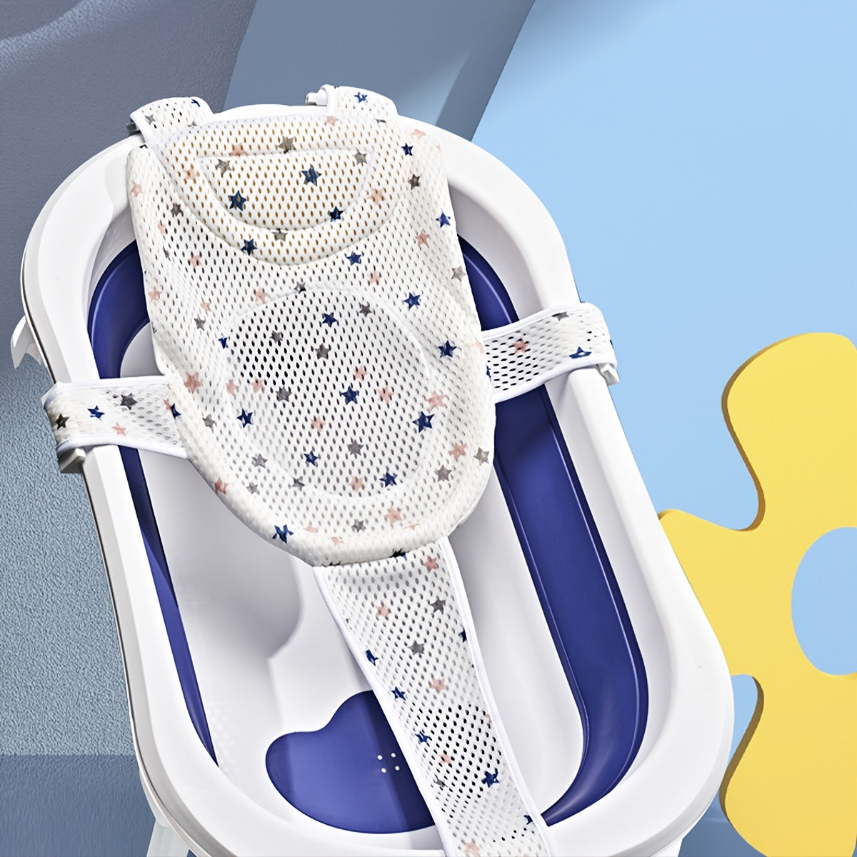 Infant Bath Tub Mesh Pad with 5 Point Hanging Design