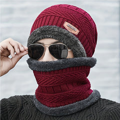 Men's Winter Woolen Hat, Thickened & Warm, Knitted Cap for Outdoor Activities