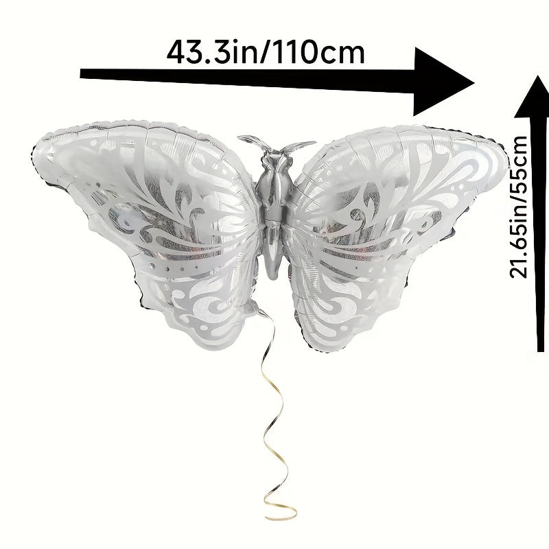 5pcs Silvery Butterfly Balloon Wedding Birthday Decor