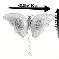 5pcs Silvery Butterfly Balloon Wedding Birthday Decor