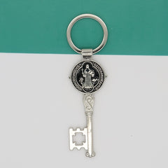 Bohemian Key Shape Keychain Pendant Vintage Silvery Golden Bag Keyring Ornament