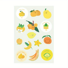 Washi Paper Sticker Flower Fruit Series Single Sheet