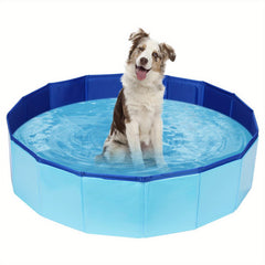 Foldable Dog Pool Collapsible Hard Plastic Swimming Pool for Pets Dogs Cats