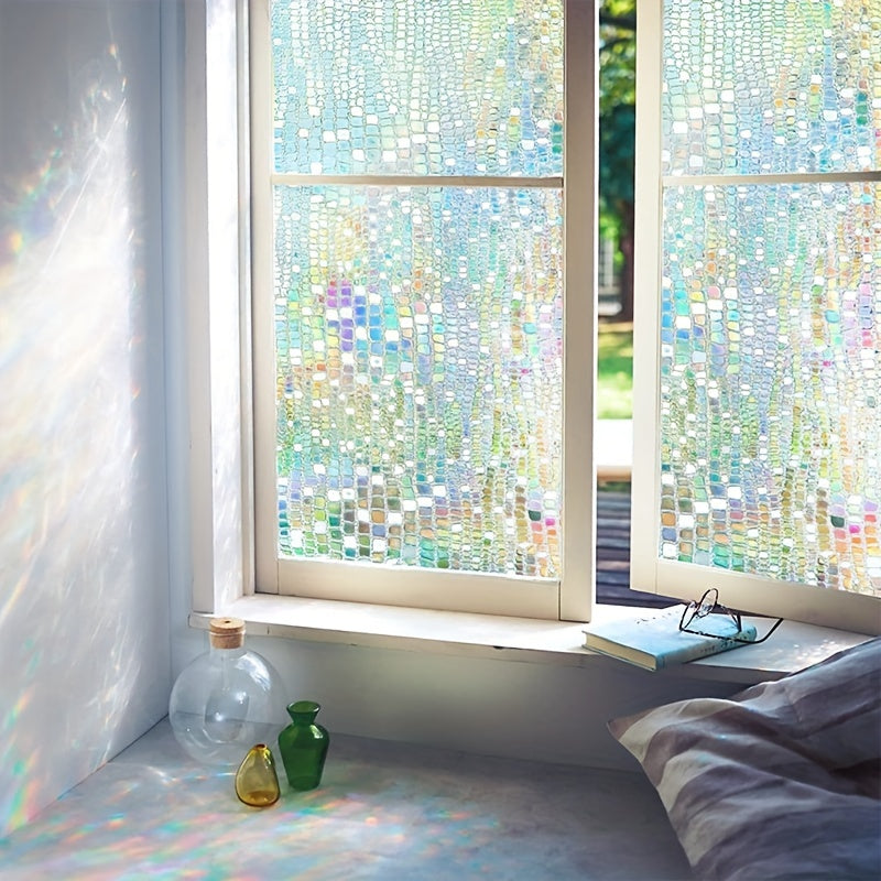 Privacy Window Film Stained Glass Decor Static Non Adhesive