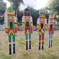 4PCS Christmas Nutcracker Yard Sign Outdoor Decoration