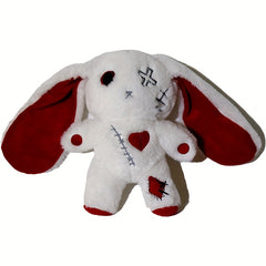 Cartoon Rabbit Plush Toy and Red Polyester Halloween Decor Gift
