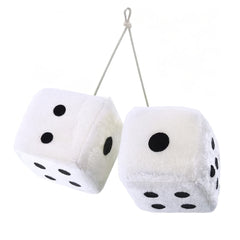 2pcs Plush Dice Toy Suction Cup Pendant Car Window Decoration