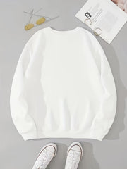 Halloween Ghost Print Crew Neck Sweatshirt for Women
