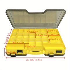 Double Sided Tool Storage Box With Grids & Handles Plastic Small Parts Organizer