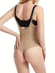Tummy Control Shaping Bodysuit Slimmer Open Bust Slip Body Shaper