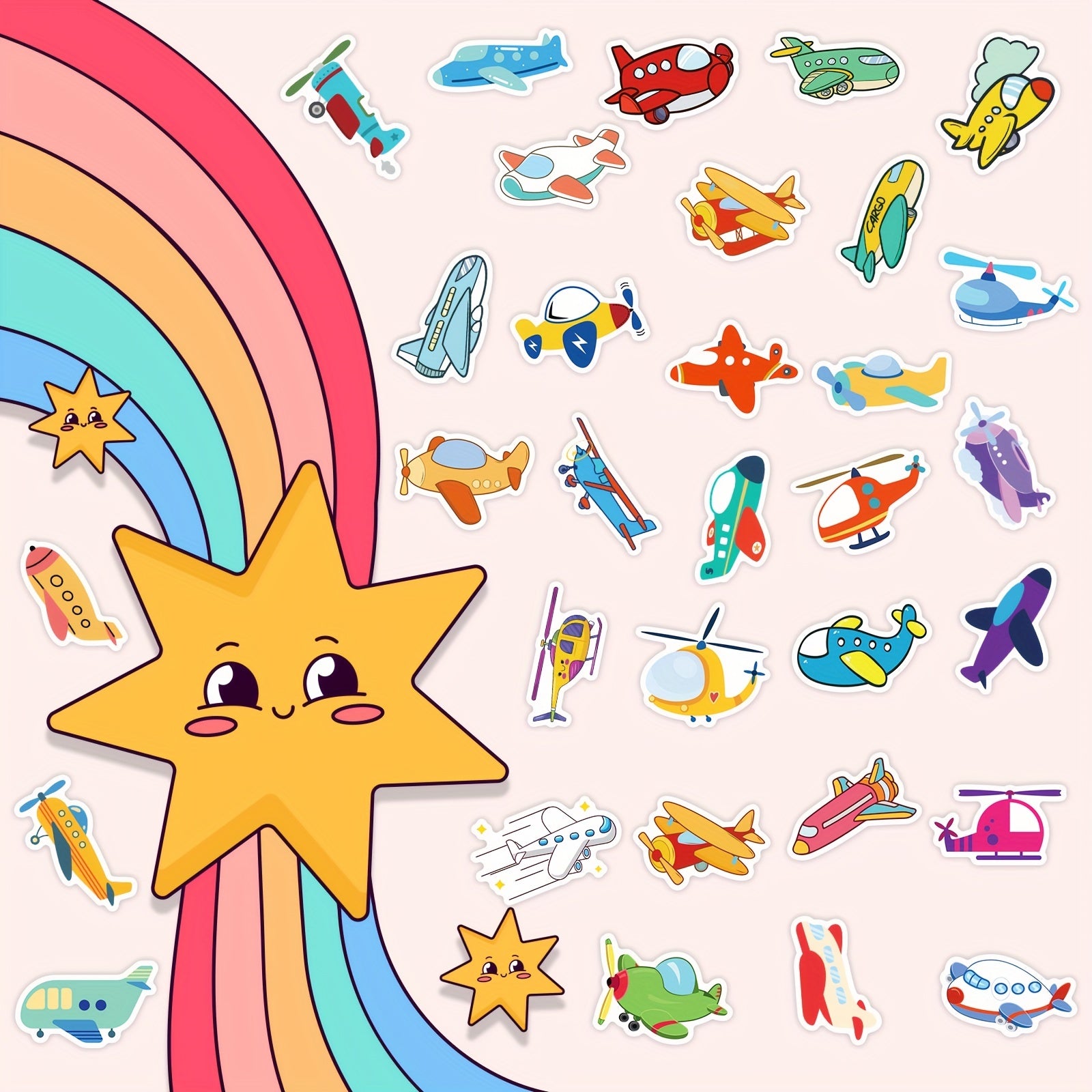 100pcs Cartoon Traffic Vehicle Stickers for Laptop Car Bicycle Luggage
