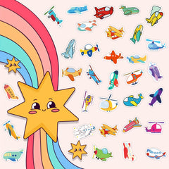 100pcs Cartoon Traffic Vehicle Stickers for Laptop Car Bicycle Luggage
