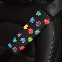 Colorful Dog Paw Print Car Seat Belt Shoulder Pad Cover