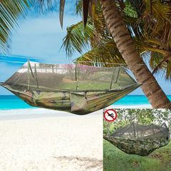 200kg Hammock w/ Carabiners, Straps, Carry Pocket - Camping, Travel, Beach