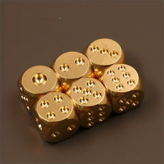 Brass & Copper Dice Set for Bar Games