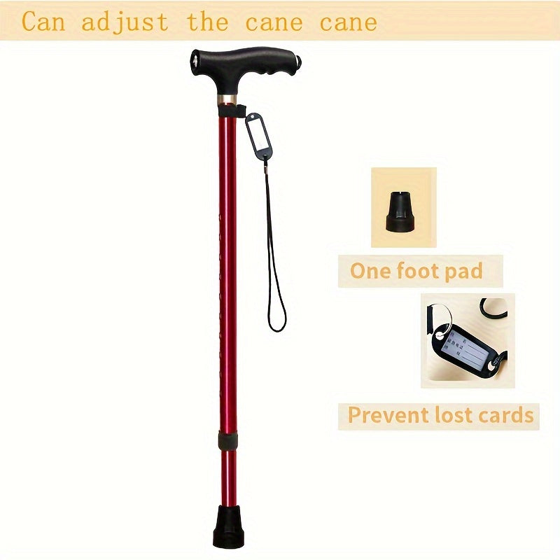 Lightweight Aluminum Walking Cane with Light for Camping