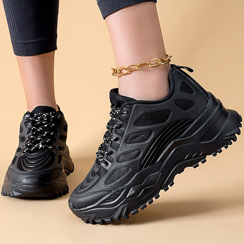 Women's Outdoor Casual Shoes Thick Bottom Lace Up Sneakers