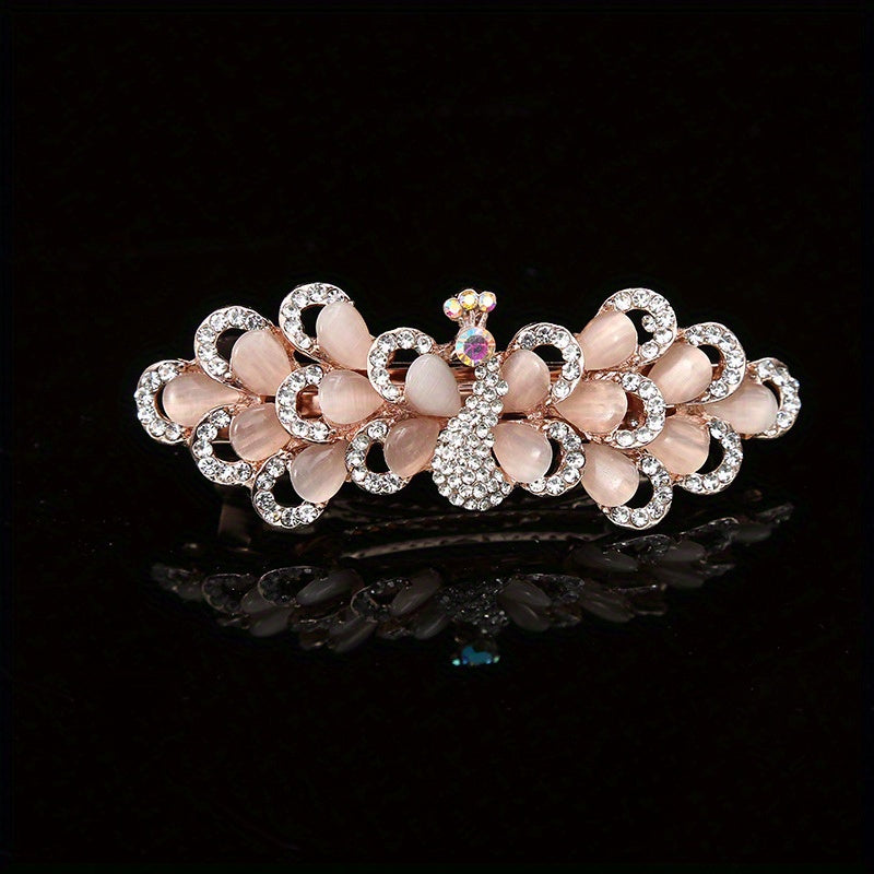 Opal Peacock Shaped Hair Clip for Women