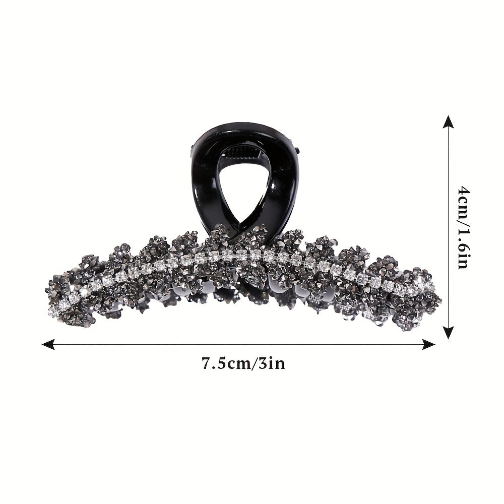 Rhinestone Hair Claw Large Shark Claw Ponytail Holder