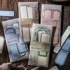 40pcs Retro Border Journal Material Decorative Collage Non Adhesive Pen Ink Set