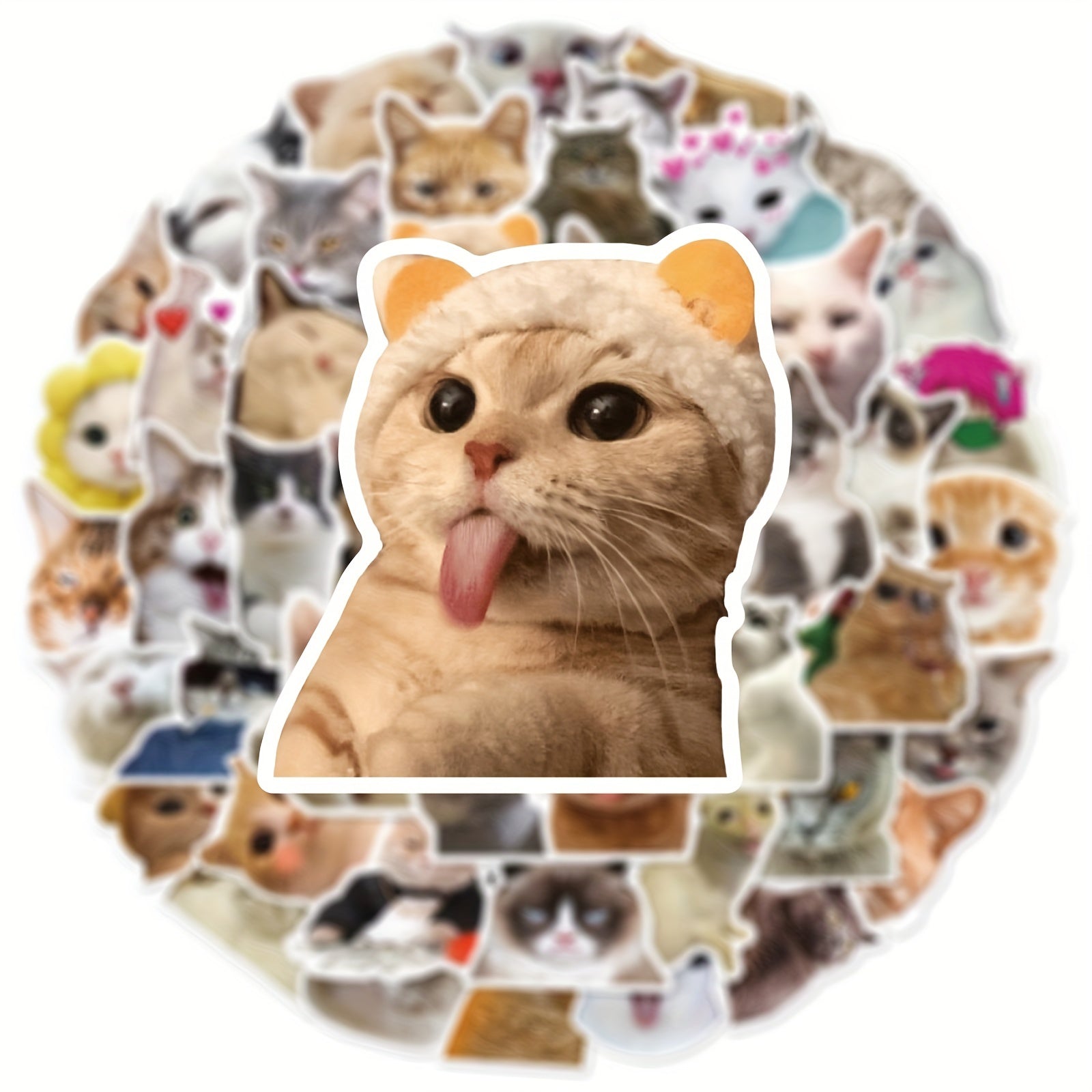 50pcs Cute Cat Graffiti Stickers for Motorcycles Laptops and More