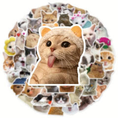 50pcs Cute Cat Graffiti Stickers for Motorcycles Laptops and More